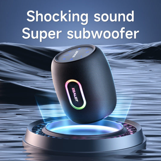 Zealot S64 Shocking Sound Super Subwoofer Bluetooth Speaker with RGB Light(Black) by ZEALOT