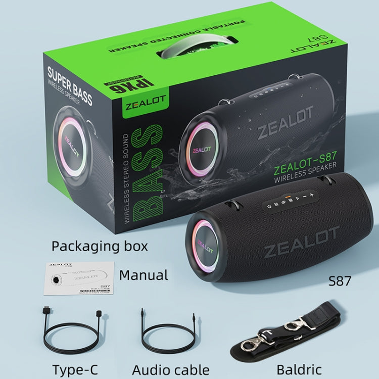 Zealot S87 80W Portable Outdoor Bluetooth Speaker with RGB Light(Camouflage) by ZEALOT