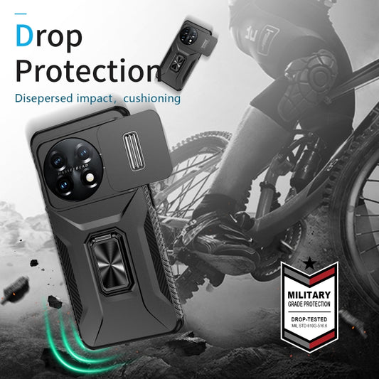 For OnePlus 11 5G Sliding Camshield Holder Phone Case(Black) by buy2fix