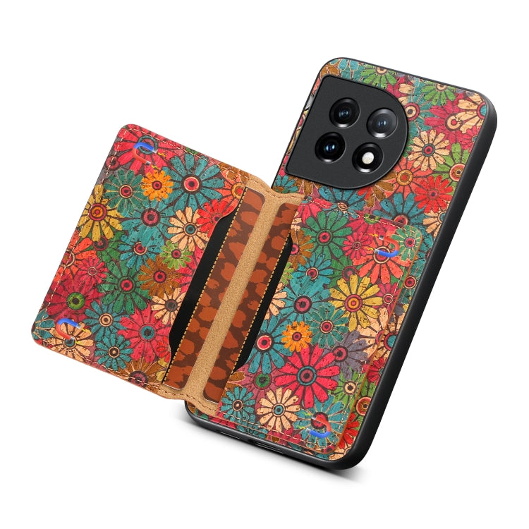 For OnePlus 11 Card Slot Holder Phone Case(Spring Green) - OnePlus Cases by buy2fix | Online Shopping UK | buy2fix