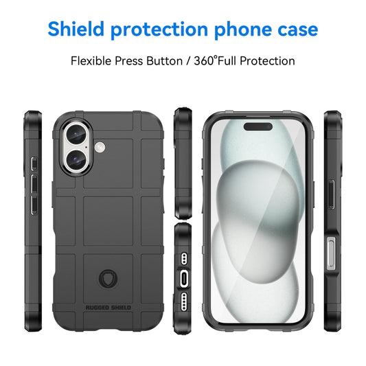 For iPhone 16 Plus Full Coverage Shockproof TPU Phone Case(Black) by buy2fix