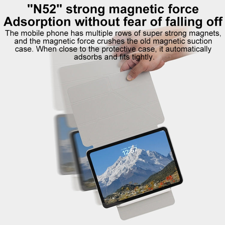 For iPad Pro 12.9 2022 / 2021 / 2020 Y-Shape Double-sided Clip Magnetic Smart Tablet Case(Light Grey) - iPad Pro 12.9 (2022/2021) Cases by buy2fix | Online Shopping UK | buy2fix