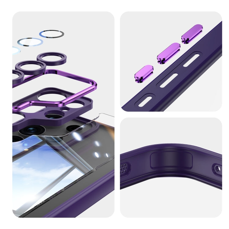 For Samsung Galaxy S25 Ultra 5G Acrylic Hybrid TPU Armor Shockproof Phone Case(Purple) by buy2fix