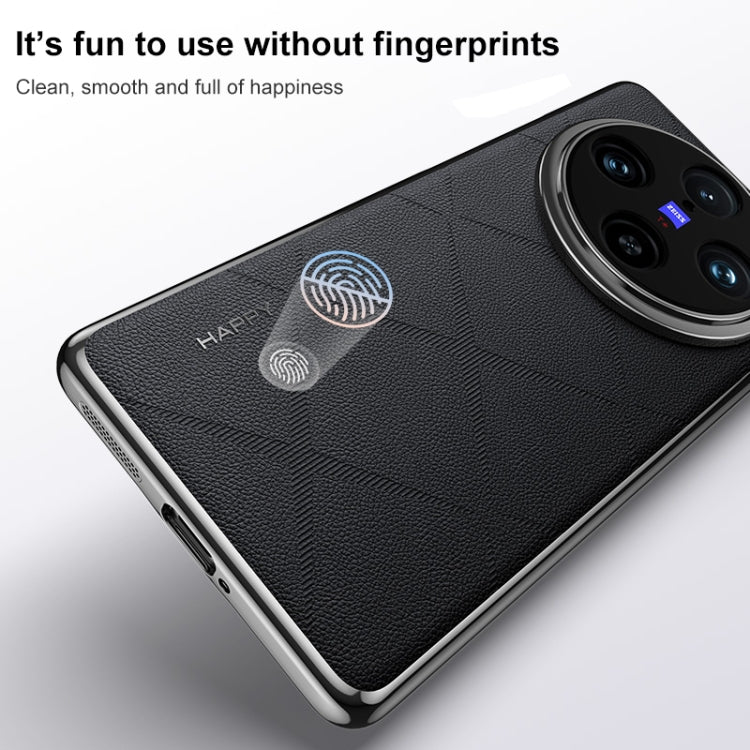 For vivo X100 Pro / X100s Pro Plain Leather PC Phone Case(Black) by buy2fix