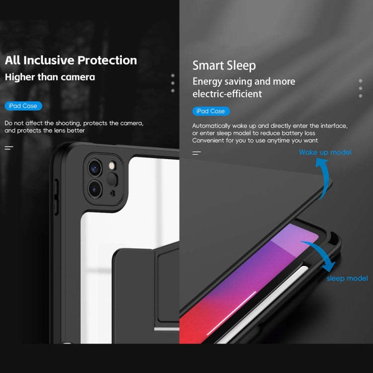 For iPad Air 11 2025 / 2024 Mutural Jianshang Series Smart Leather Tablet Case(Dark Blue) by Mutural