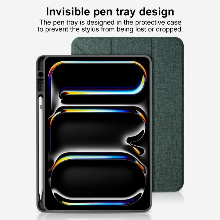 For iPad Air 11 2025 / 2024 Mutural Multi-fold Smart Leather Tablet Case(Green) by Mutural