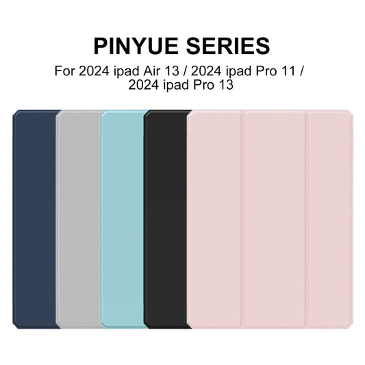 For iPad Air 11 2025 / 2024 Mutural Pinyue Series Smart Leather Tablet Case(Dark Blue) by Mutural