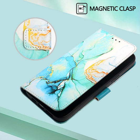 For Google Pixel 10 Pro XL PT003 Marble Pattern Flip Leather Phone Case(Green) - Google Cases by buy2fix | Online Shopping UK | buy2fix