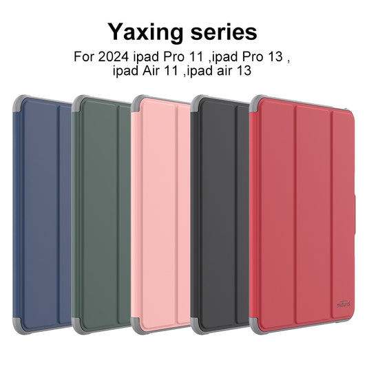 For iPad Air 13 2025 / 2024 Mutural PC Hybrid TPU Leather Smart Tablet Case(Dark Blue) by Mutural