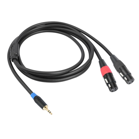 TC195BUXK107RE 3.5mm Male to Dual XLR 3pin Female Audio Cable, Length:3m(Black) by buy2fix