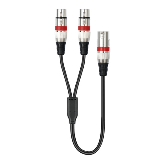 2055YMFF-05 XLR 3pin Male to Dual Female Audio Cable, Length: 50cm(Black+Blue) by buy2fix