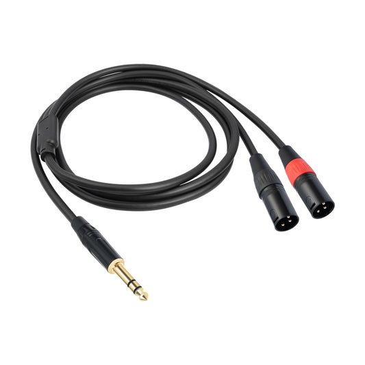 TC145YXK108RE-10 6.35mm 1/4 TRS Male to Dual XLR Male Audio Cable, Length:2m(Black) by buy2fix
