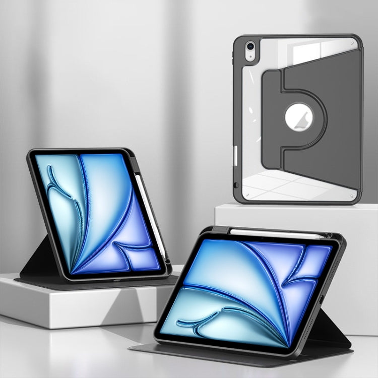 For iPad Air 13 2024 Magnetic Split Leather Smart Tablet Case with Pen Slot(Black) - iPad Air 13 2025 / 2024 Cases by buy2fix | Online Shopping UK | buy2fix