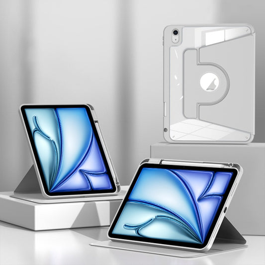 For iPad Air 13 2024 Magnetic Split Leather Smart Tablet Case with Pen Slot(Grey) - iPad Air 13 2025 / 2024 Cases by buy2fix | Online Shopping UK | buy2fix