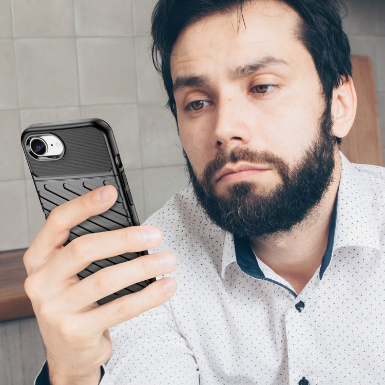 For iPhone 16e Thunderbolt Shockproof Soft TPU Phone Case(Black) by buy2fix