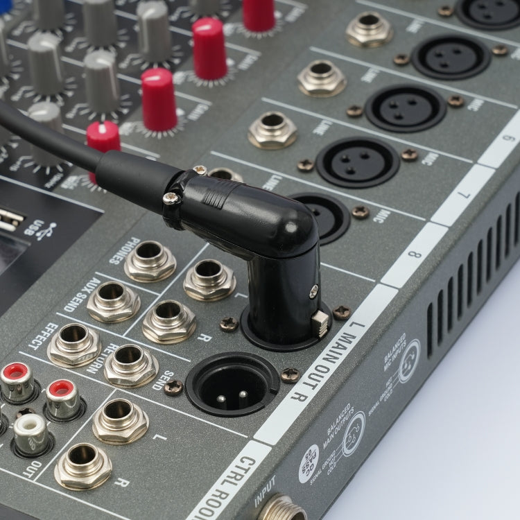 XK041L XLR 3pin Straight Male to Elbow Female Audio Cable, Length:3m(Black) by buy2fix