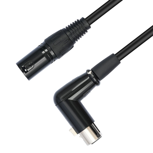 XK041L XLR 3pin Straight Male to Elbow Female Audio Cable, Length:10m(Black) by buy2fix