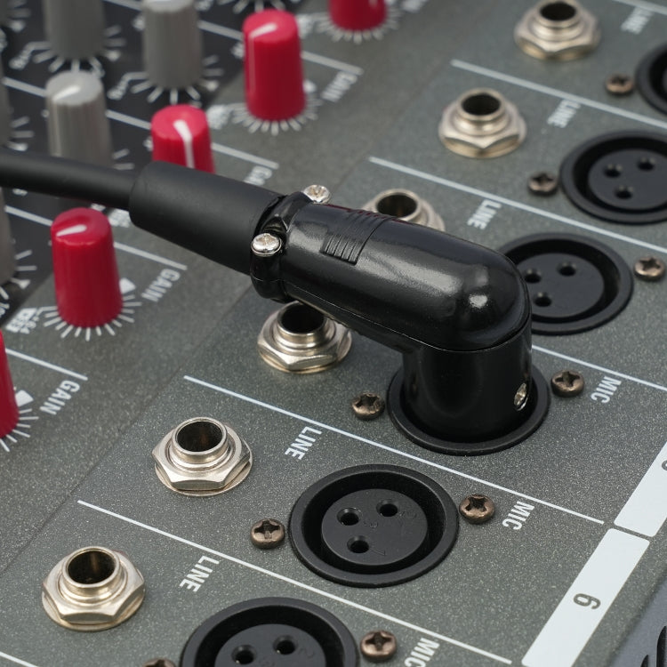 XK042L XLR 3pin Straight Female to Elbow Male Audio Cable, Length:0.3m(Black) by buy2fix