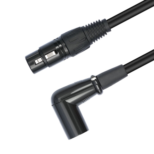 XK042L XLR 3pin Straight Female to Elbow Male Audio Cable, Length:5m(Black) by buy2fix