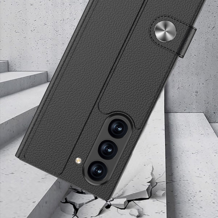 For Samsung Galaxy Z Fold6 GKK Integrated Flip Leather Case with Pen Slotm, Stylus Not Included(Titanium Grey) by GKK