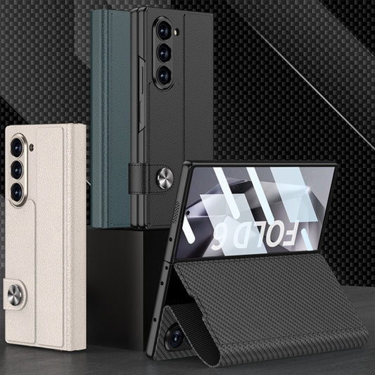 For Samsung Galaxy Z Fold6 GKK Integrated Flip Leather Phone Case(Carbon Fiber Texture) by GKK