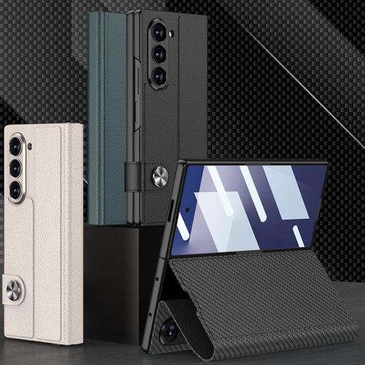 For Samsung Galaxy Z Fold7 5G GKK Integrated Flip Leather Phone Case(Carbon Fiber Texture) - Galaxy Z Fold7 5G Cases by GKK | Online Shopping UK | buy2fix