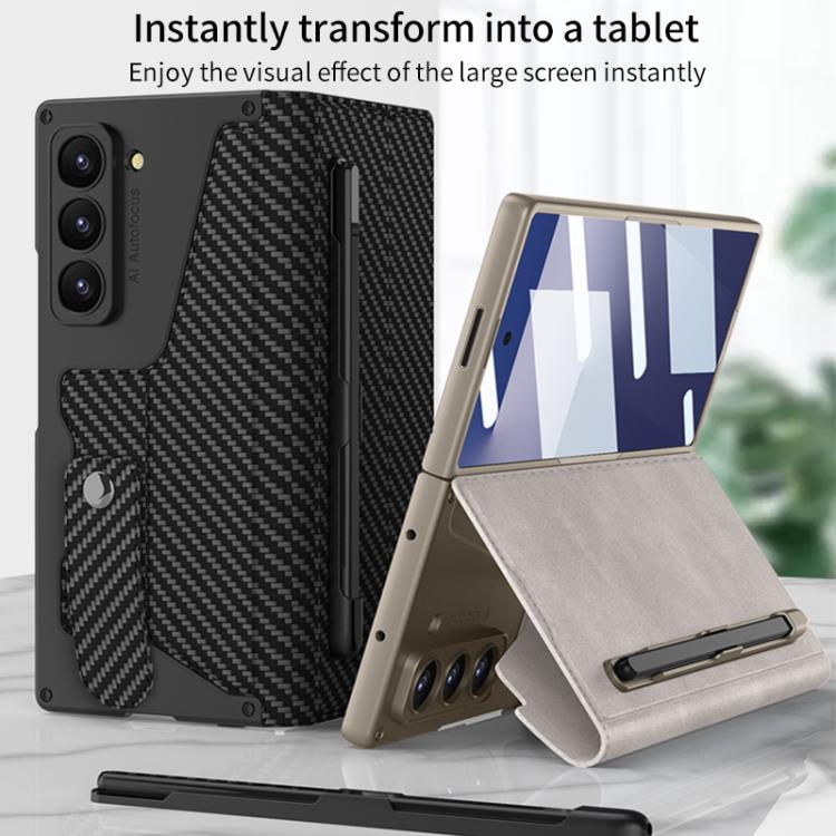 For Samsung Galaxy Z Fold7 5G GKK Integrated Armor Flip Leather Case with Pen Slot, Stylus Not Included(Litchi Texture) - Galaxy Z Fold7 5G Cases by GKK | Online Shopping UK | buy2fix