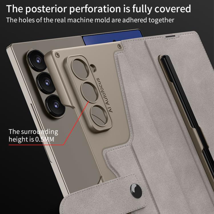 For Samsung Galaxy Z Fold7 5G GKK Integrated Armor Flip Leather Case with Pen Slot, Stylus Not Included(Carbon Fiber Texture) - Galaxy Z Fold7 5G Cases by GKK | Online Shopping UK | buy2fix