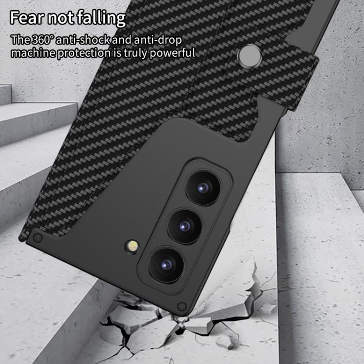 For Samsung Galaxy Z Fold7 5G GKK Integrated Armor Flip Leather Case with Pen Slot, Stylus Not Included(Carbon Fiber Texture) - Galaxy Z Fold7 5G Cases by GKK | Online Shopping UK | buy2fix