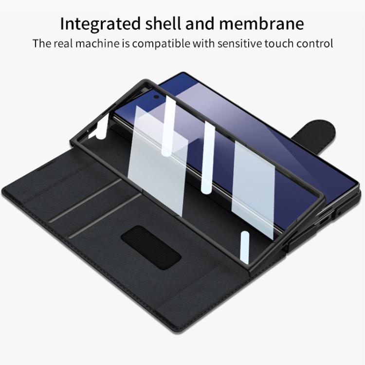 For Samsung Galaxy Z Fold7 5G GKK Integrated Armor Flip Leather Case with Pen Slot, Stylus Not Included(Carbon Fiber Texture) - Galaxy Z Fold7 5G Cases by GKK | Online Shopping UK | buy2fix