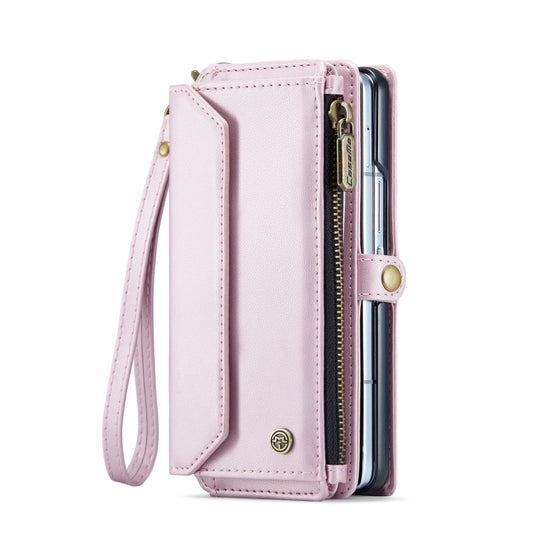 For Samsung Galaxy Z Fold6 5G CaseMe C36 Card Slots Zipper Wallet RFID Anti-theft Leather Phone Case(Pink) by CaseMe