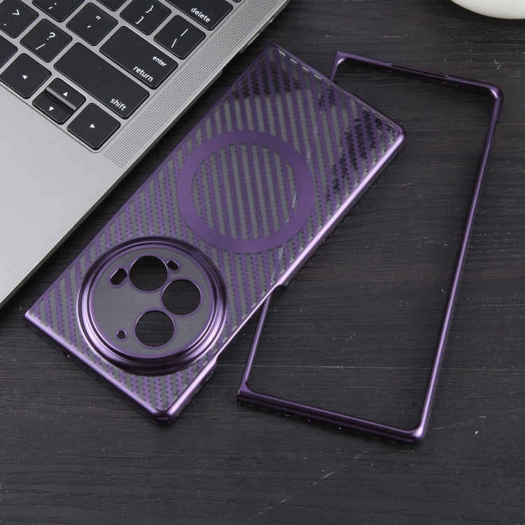 For vivo X Fold3 Pro 6D Plated Carbon Fiber Clear Magsafe PC Phone Case(Aurora Purple) by buy2fix