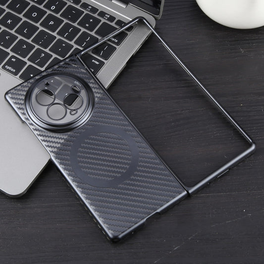 For vivo X Fold3 Pro 6D Plated Carbon Fiber Clear Magsafe PC Phone Case(Starry Black) by buy2fix