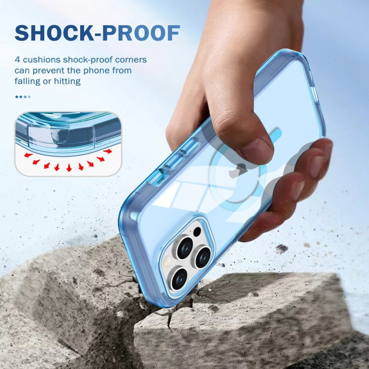 For iPhone 14 Pro Colorful MagSafe Magnetic PC Hybrid TPU Phone Case(Blue) - iPhone 14 Pro Cases by buy2fix | Online Shopping UK | buy2fix