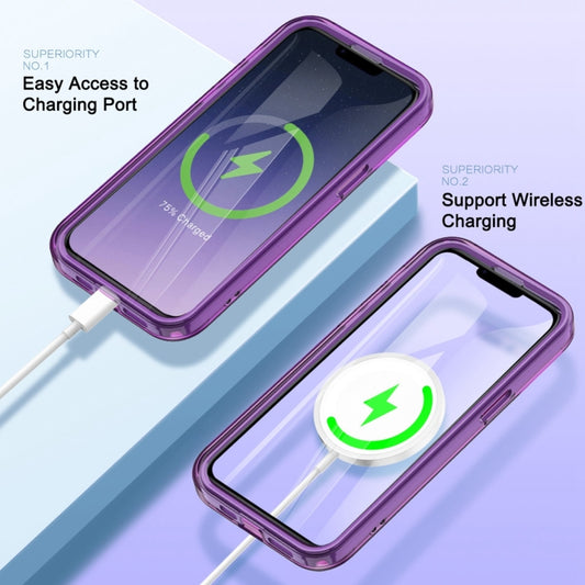 For iPhone 13 Pro Max Colorful MagSafe Magnetic PC Hybrid TPU Phone Case(Dark Purple) by buy2fix