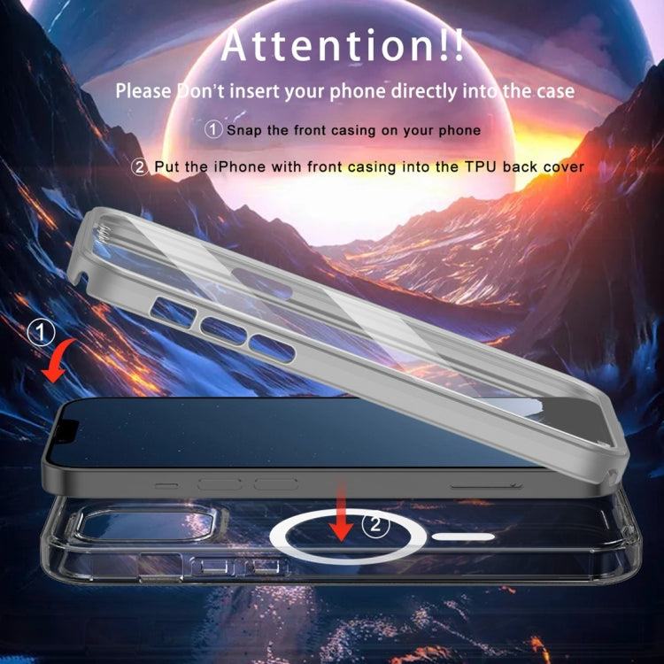 For iPhone 13 Pro Colorful MagSafe Magnetic PC Hybrid TPU Phone Case(Grey) - iPhone 13 Pro Cases by buy2fix | Online Shopping UK | buy2fix