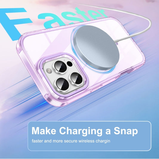 For iPhone 16 Pro Max Colorful MagSafe Magnetic PC Hybrid TPU Phone Case(Light Purple) by buy2fix