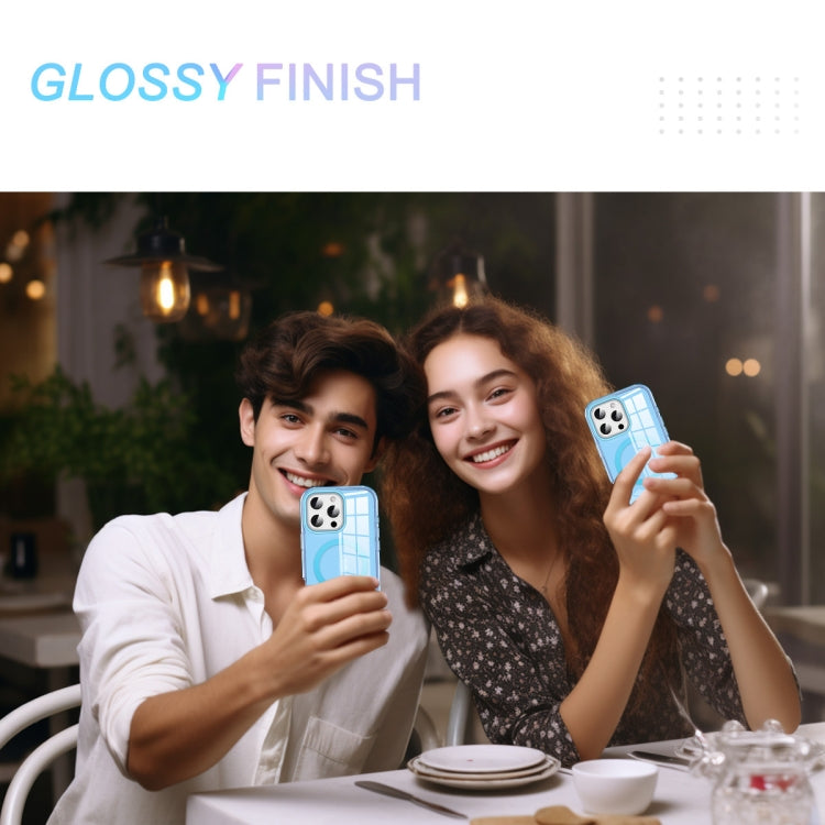 For iPhone 16 Pro Colorful MagSafe Magnetic PC Hybrid TPU Phone Case(Blue) by buy2fix