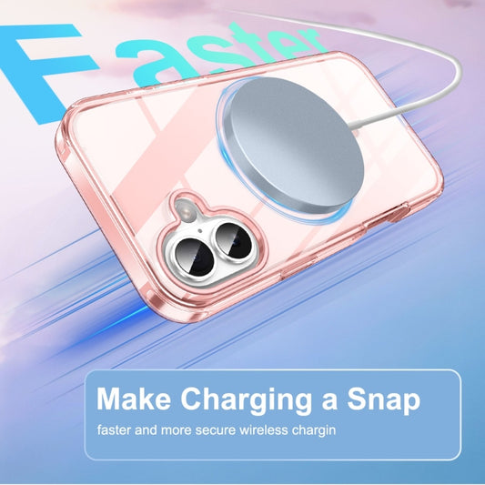 For iPhone 16 Plus Colorful MagSafe Magnetic PC Hybrid TPU Phone Case(Pink) by buy2fix