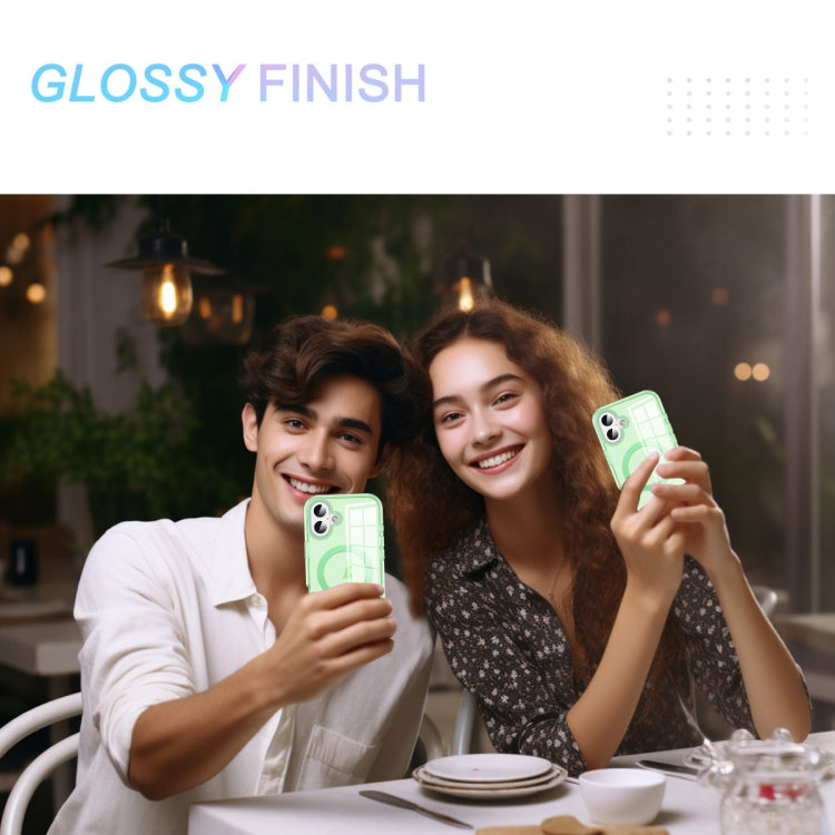 For iPhone 16 Plus Colorful MagSafe Magnetic PC Hybrid TPU Phone Case(Green) by buy2fix