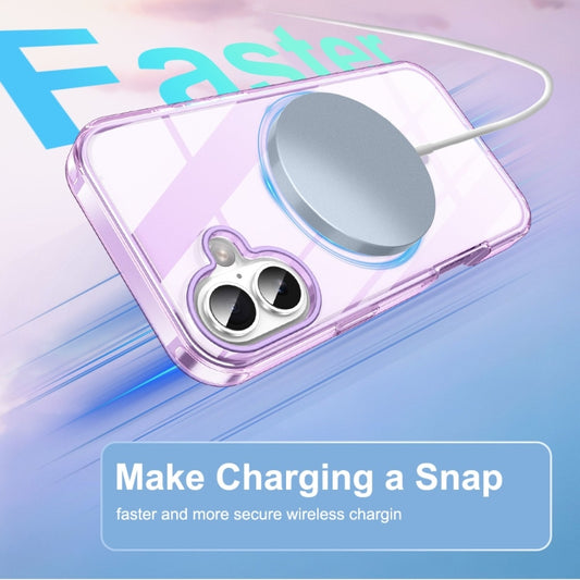 For iPhone 16 Plus Colorful MagSafe Magnetic PC Hybrid TPU Phone Case(Light Purple) by buy2fix