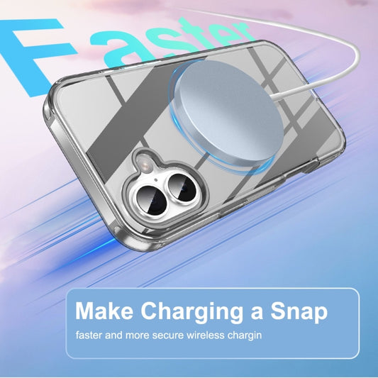 For iPhone 16 Colorful MagSafe Magnetic PC Hybrid TPU Phone Case(Grey) by buy2fix