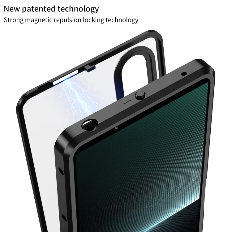 For Sony Xperia 1 V Snap Buckle Metal Frame Frosted Phone Case(Silver) - Sony Cases by buy2fix | Online Shopping UK | buy2fix
