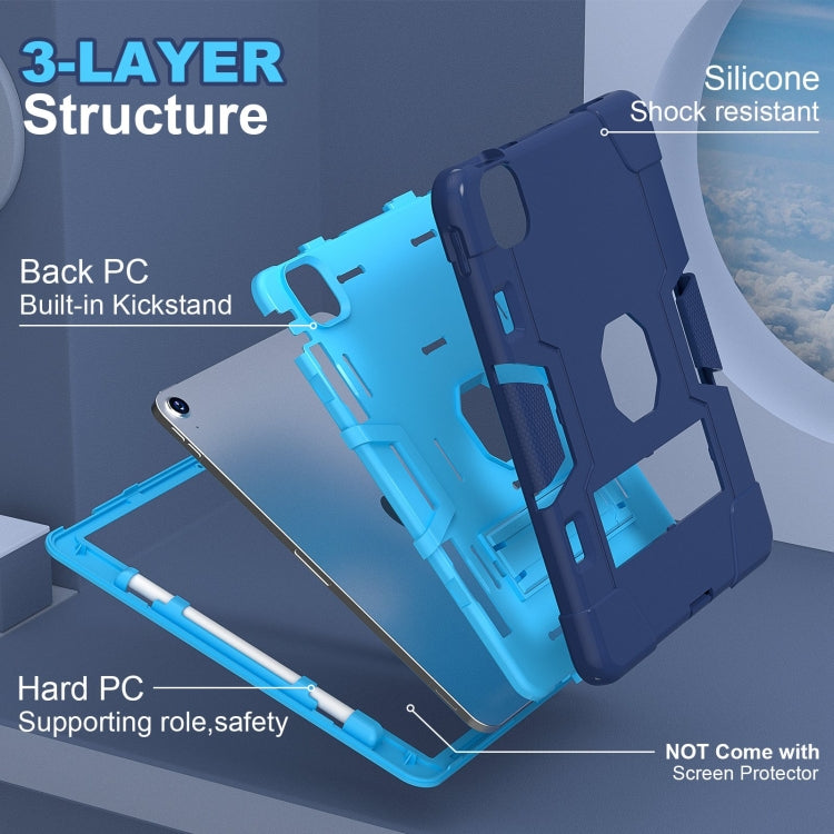 For iPad Air 11 2025 / 2024 Contrast Color Silicone Acrylic PC Tablet Case with Holder(Navy Blue) - iPad Air 11 2025 / 2024 Cases by buy2fix | Online Shopping UK | buy2fix