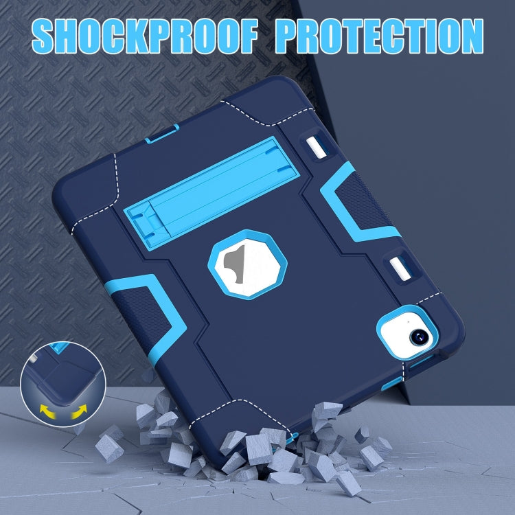 For iPad Air 11 2025 / 2024 Contrast Color Silicone Acrylic PC Tablet Case with Holder(Navy Blue) - iPad Air 11 2025 / 2024 Cases by buy2fix | Online Shopping UK | buy2fix