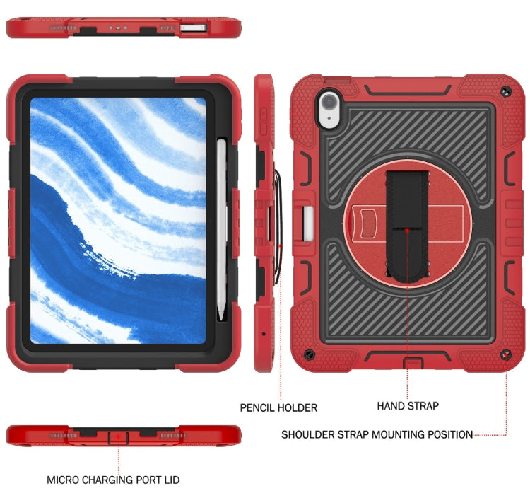 For iPad Air 11 2025 / 2024 360 Degree Rotation PC Contrast Silicone Tablet Case(Red + Black) - iPad Air 11 2025 / 2024 Cases by buy2fix | Online Shopping UK | buy2fix