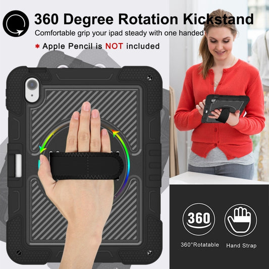 For iPad Air 11 2025 / 2024 360 Degree Rotation PC Contrast Silicone Tablet Case(Black) by buy2fix