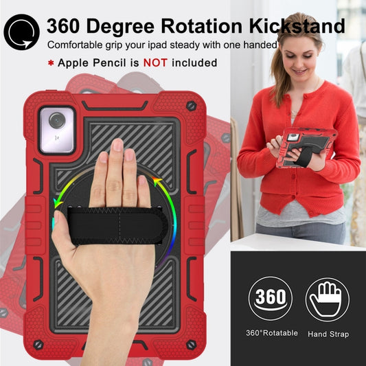 For Lenovo Tab M11 / Xiaoxin Pad 11 2024 360 Degree Rotation PC Contrast Silicone Tablet Case(Red + Black) by buy2fix