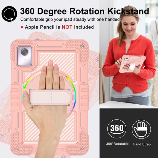 For Lenovo Tab M11 / Xiaoxin Pad 11 2024 360 Degree Rotation PC Contrast Silicone Tablet Case(Rose Gold) by buy2fix