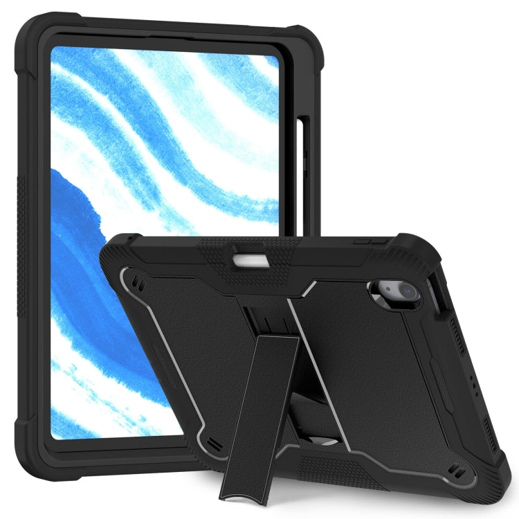 For iPad Air 11 2024 / Air 2022 10.9 Shockproof Silicone Hybrid PC Tablet Case with Holder(Black) - iPad Air 11 2025 / 2024 Cases by buy2fix | Online Shopping UK | buy2fix
